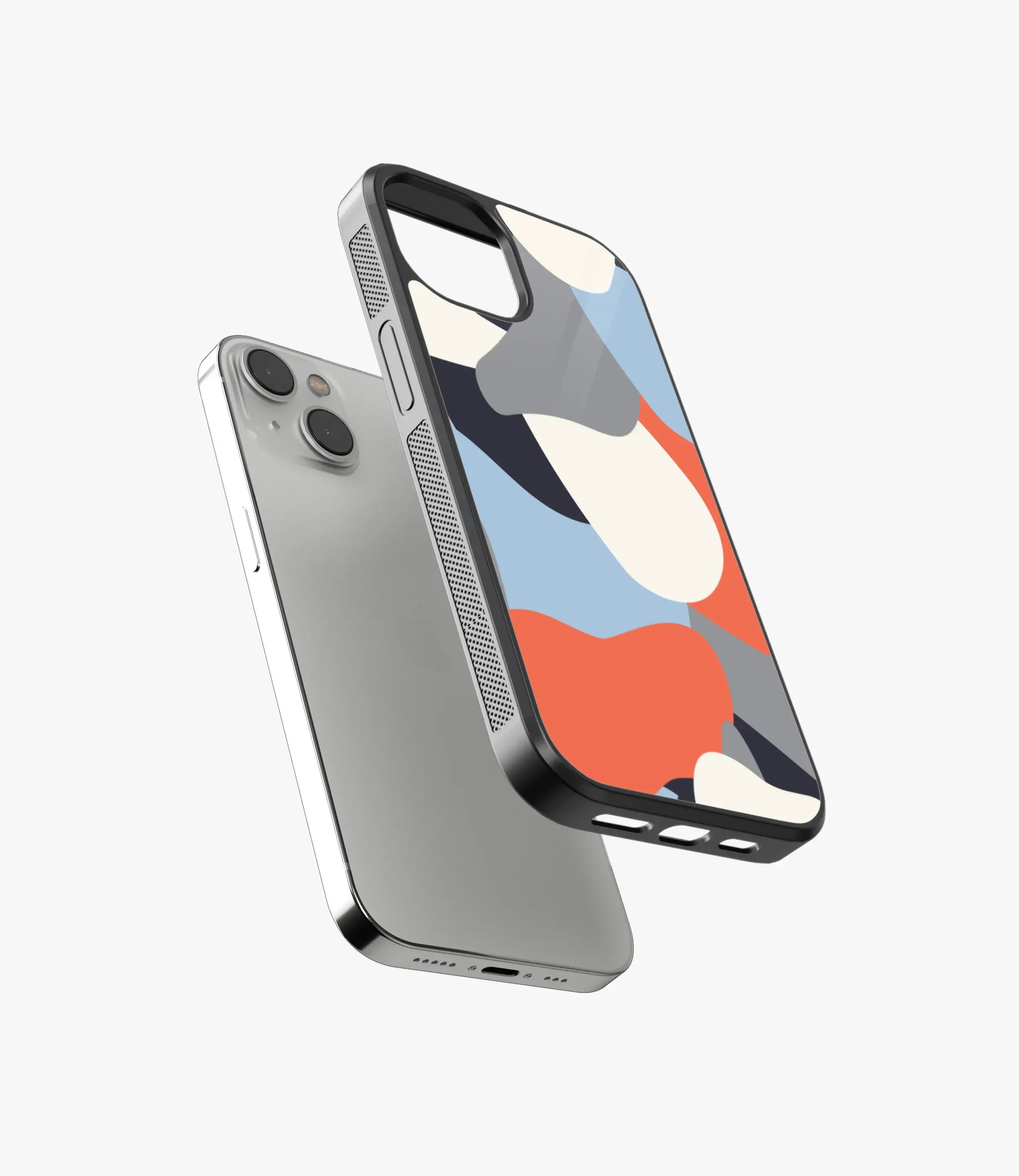 Orange Blue Camo Glass Case