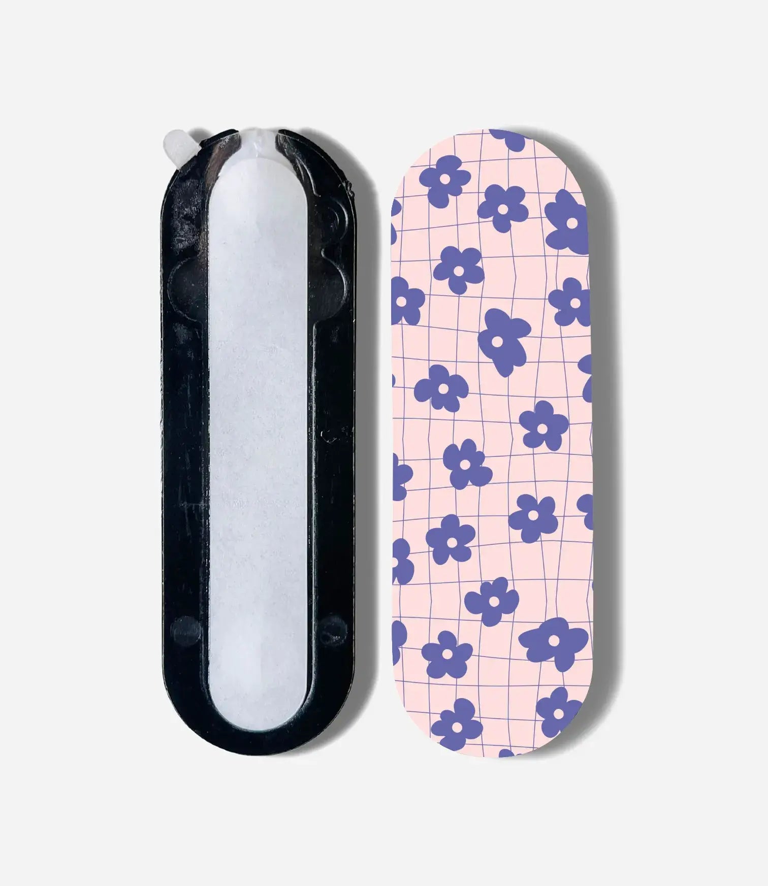 Purple Retro Flower Checkered Print Pop Slider