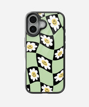 Load image into Gallery viewer, Daisy Black/Green Checkered Glass Case