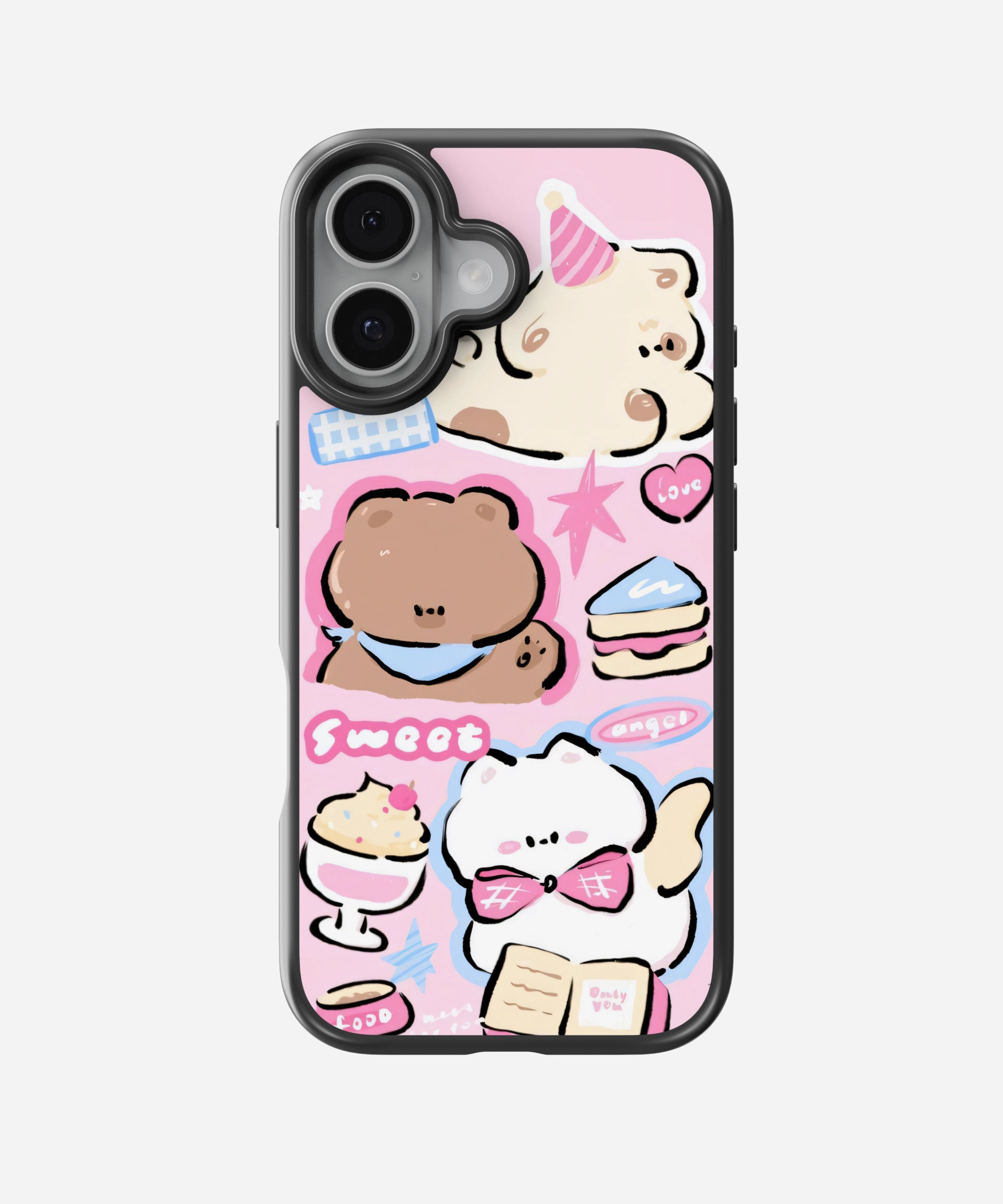 Sweet Bear Scribbles Hybrid Matte Case
