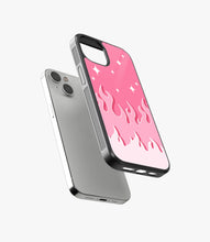 Load image into Gallery viewer, Y2K Fireburst Pink Flame Glass Case