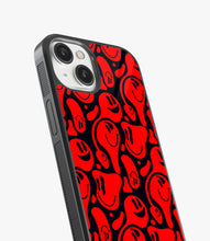 Load image into Gallery viewer, Distorted Red Emoticons Glass Case