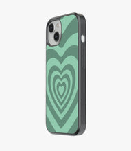 Load image into Gallery viewer, Y2K Green Hearts Glass Case