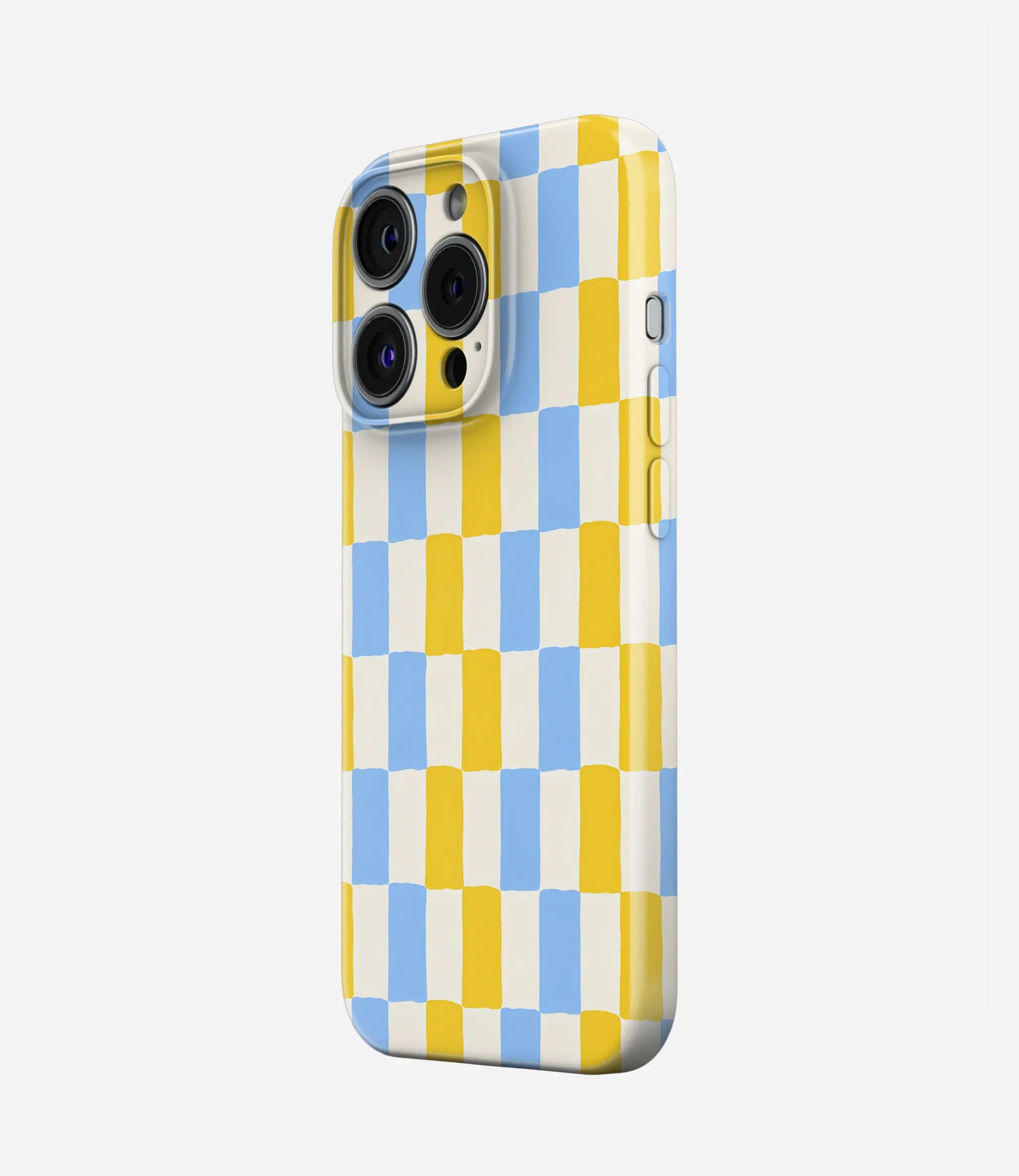 Blue Lemon Checkers Glossy Hard Case