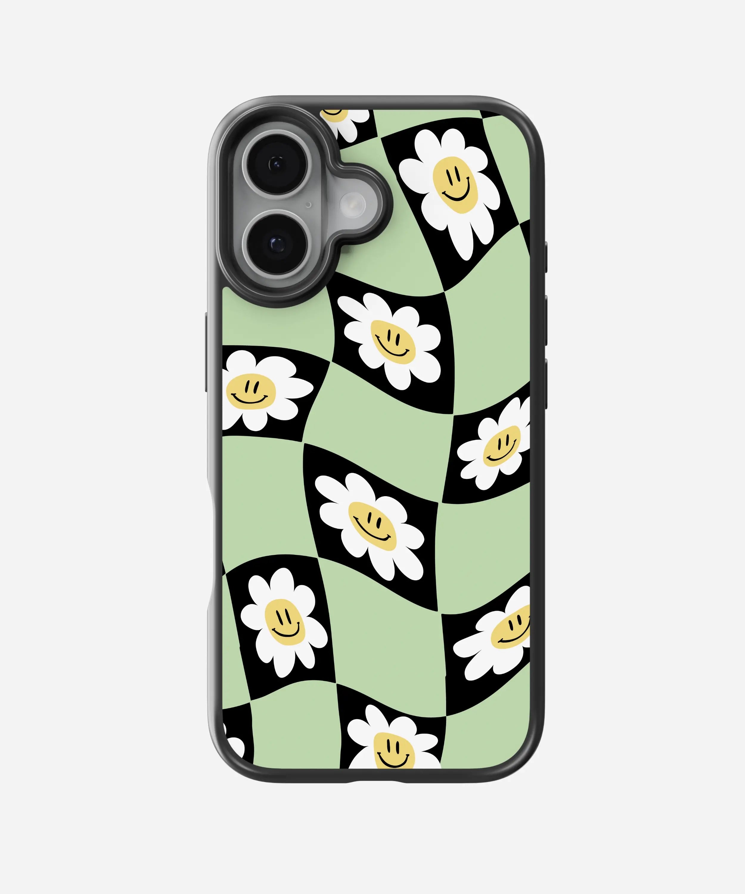Daisy Black/Green Checkered Hybrid Phone Case