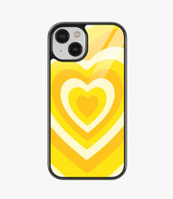 Load image into Gallery viewer, Y2K Yellow Hearts Glass Case