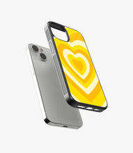 Load image into Gallery viewer, Y2K Yellow Hearts Glass Case