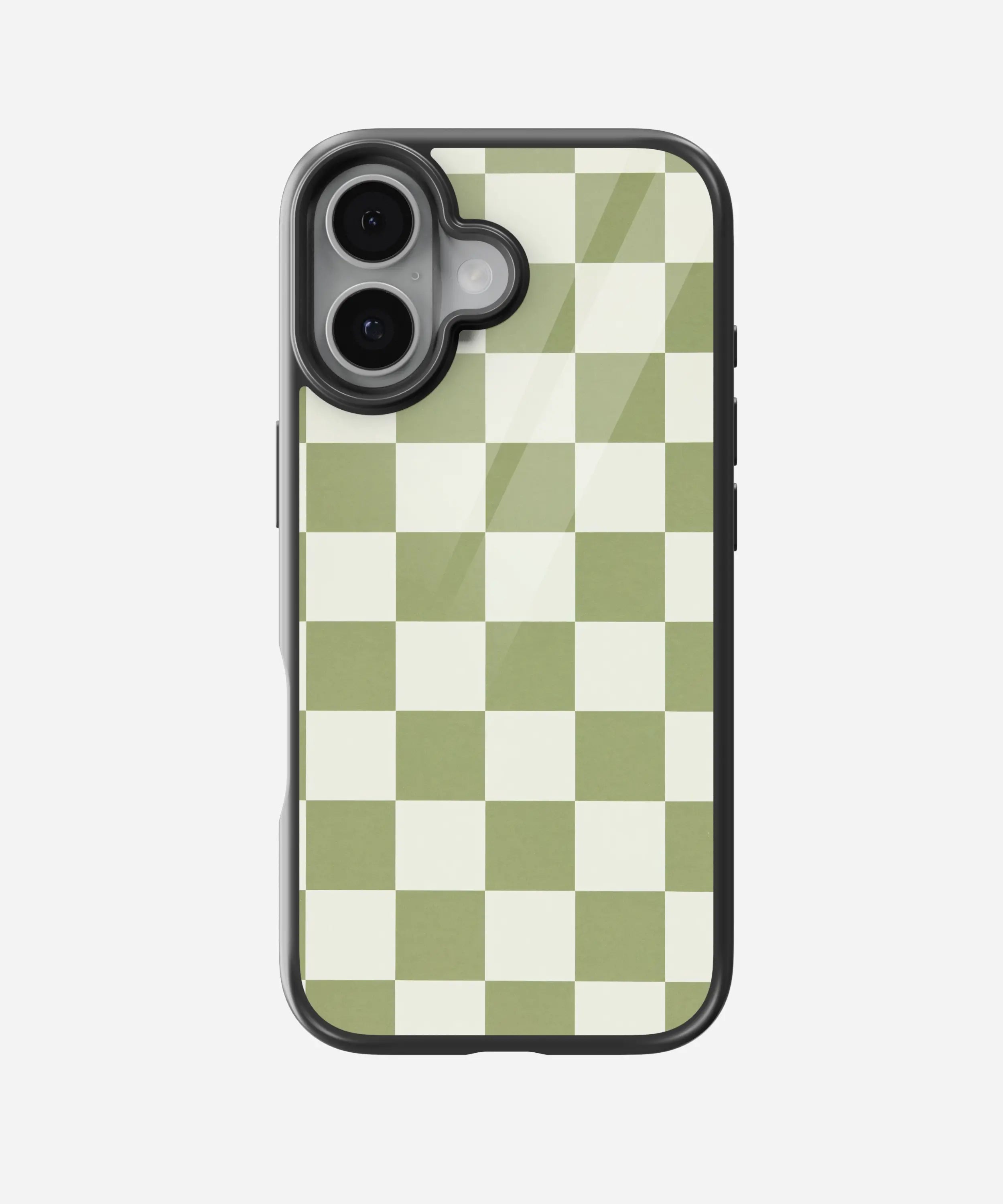 Sage Check Glass Case