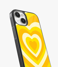 Load image into Gallery viewer, Y2K Yellow Hearts Glass Case