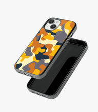 Load image into Gallery viewer, Yellow & Orange Camo Glass Case
