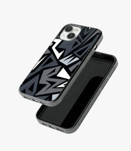 Load image into Gallery viewer, Abstract Black/Grey Geometric Pattern Glass Case