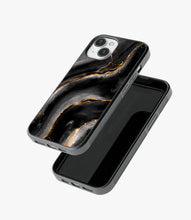 Load image into Gallery viewer, Black Golden Marble Glass Case