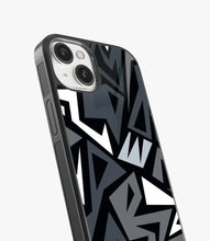 Load image into Gallery viewer, Abstract Black/Grey Geometric Pattern Glass Case