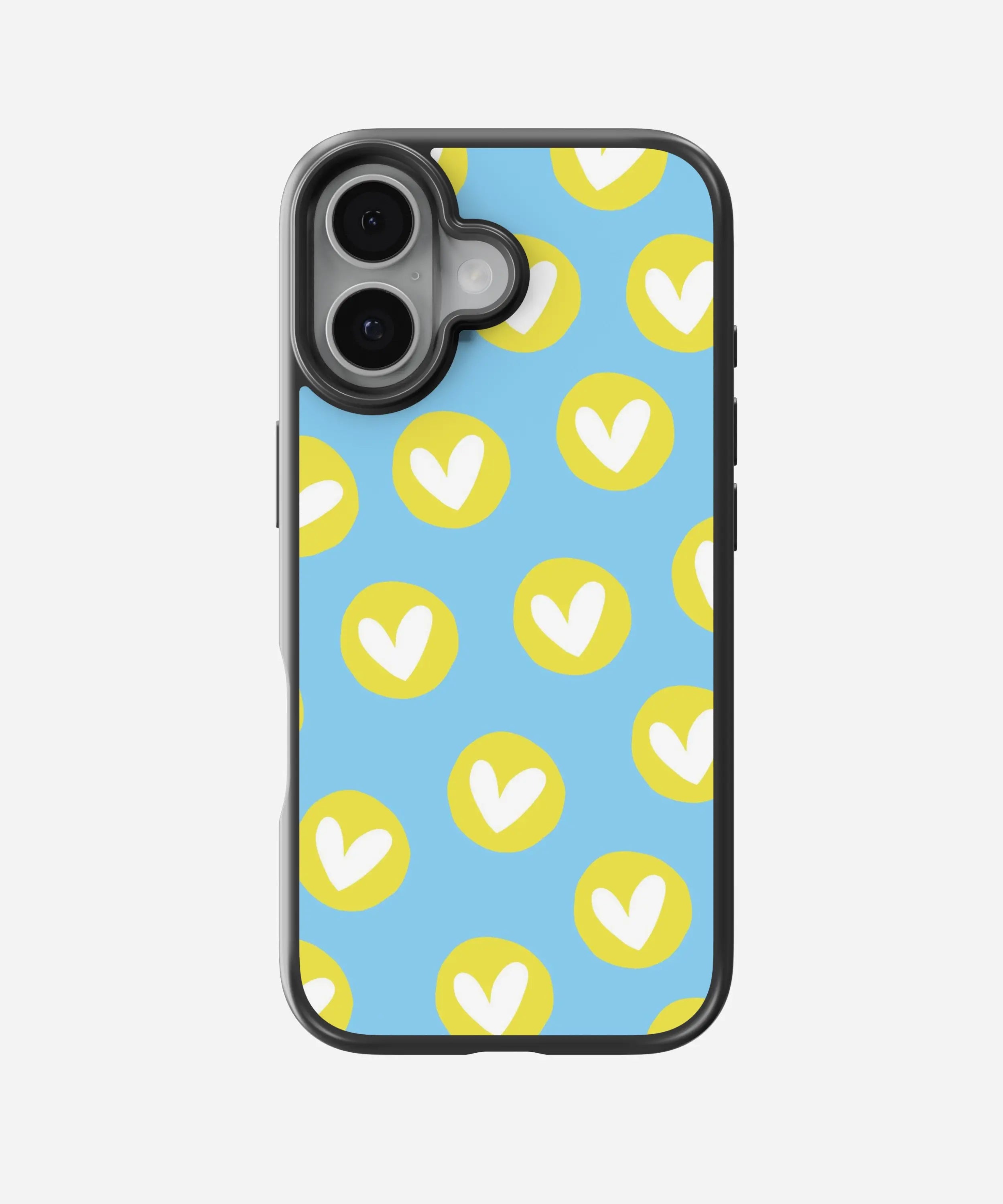 Crayon Cyan Heart Hybrid Matte Case