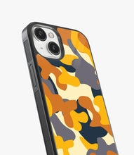 Load image into Gallery viewer, Yellow & Orange Camo Glass Case