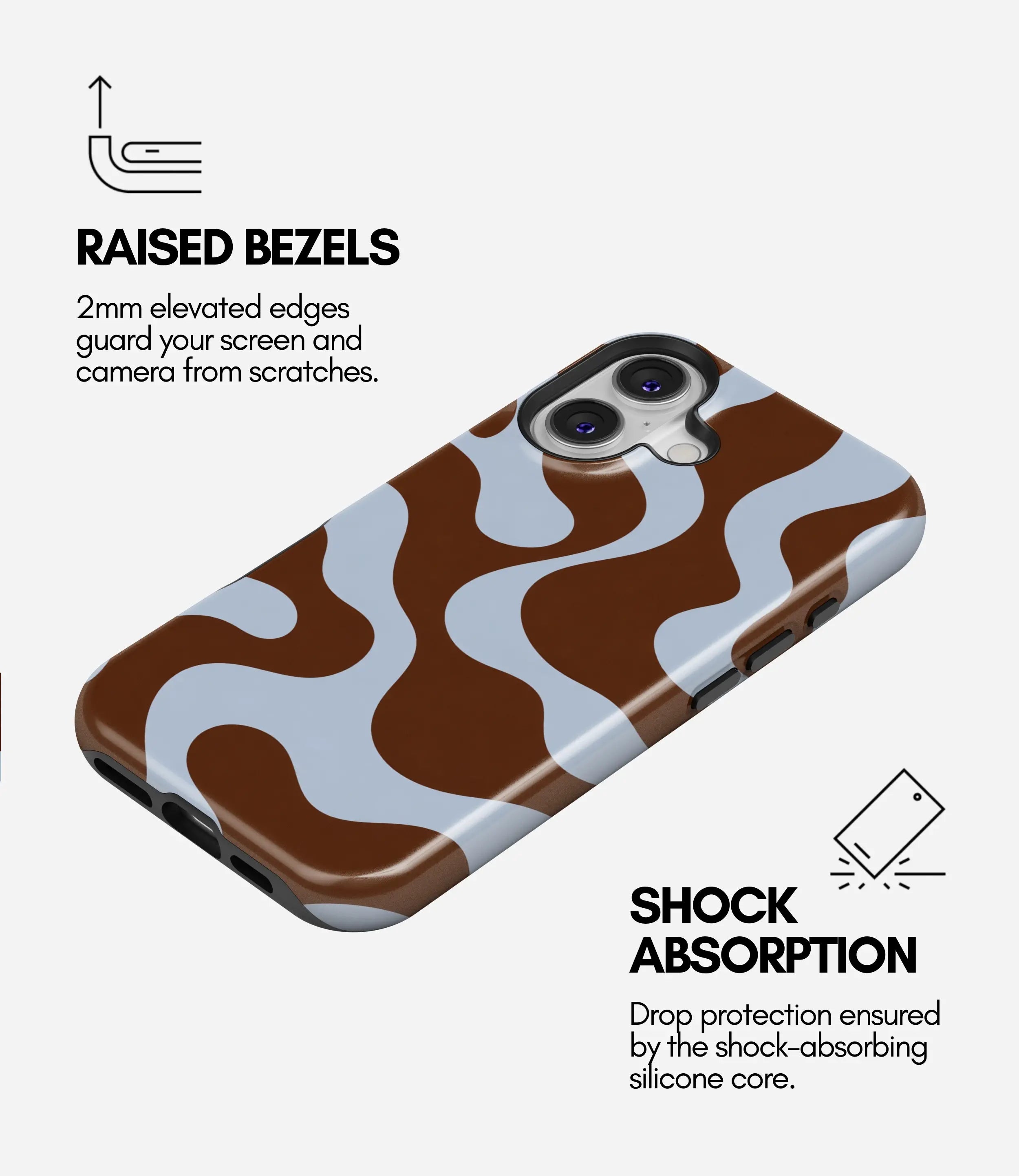 Mocha Melt Waves Glossy Armoured Case