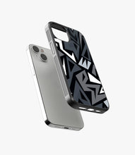 Load image into Gallery viewer, Abstract Black/Grey Geometric Pattern Glass Case