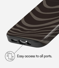 Load image into Gallery viewer, Charcoal Zebra Stripe Glossy Armoured Case