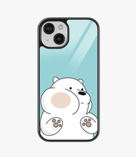 Load image into Gallery viewer, Cute White Bear Glass Case