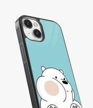Load image into Gallery viewer, Cute White Bear Glass Case