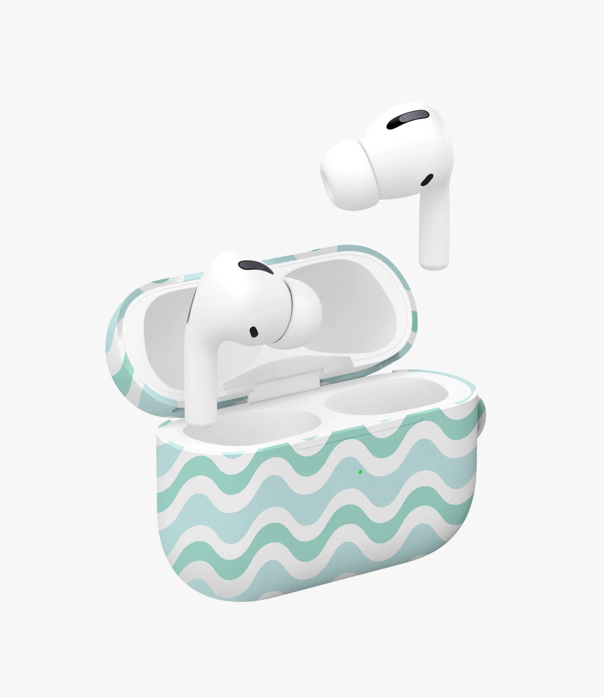 Minty Waves Glossy Airpod Case