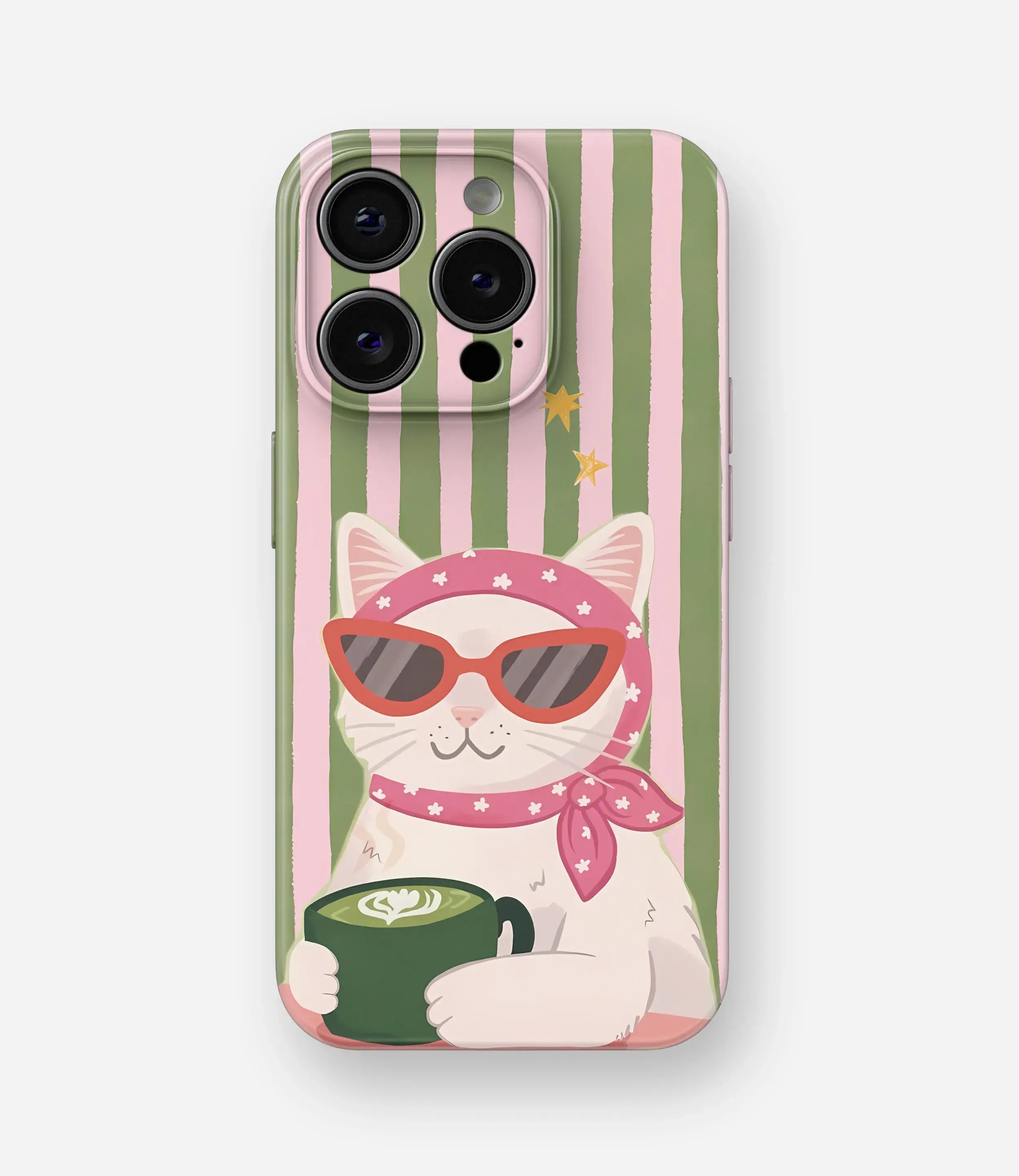 Matcha Cat Cafe Glossy Hard Case