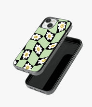 Load image into Gallery viewer, Daisy Black/Green Checkered Glass Case