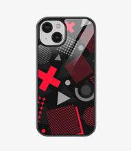 Load image into Gallery viewer, Abstract Geometric Black/Red Pattern Glass Case