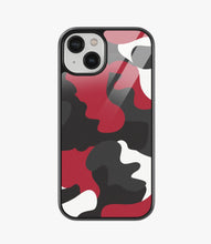 Load image into Gallery viewer, Red White & Black Camo Glass Case