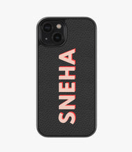 Load image into Gallery viewer, Vertical Custom Name Premium Leather Phone Case