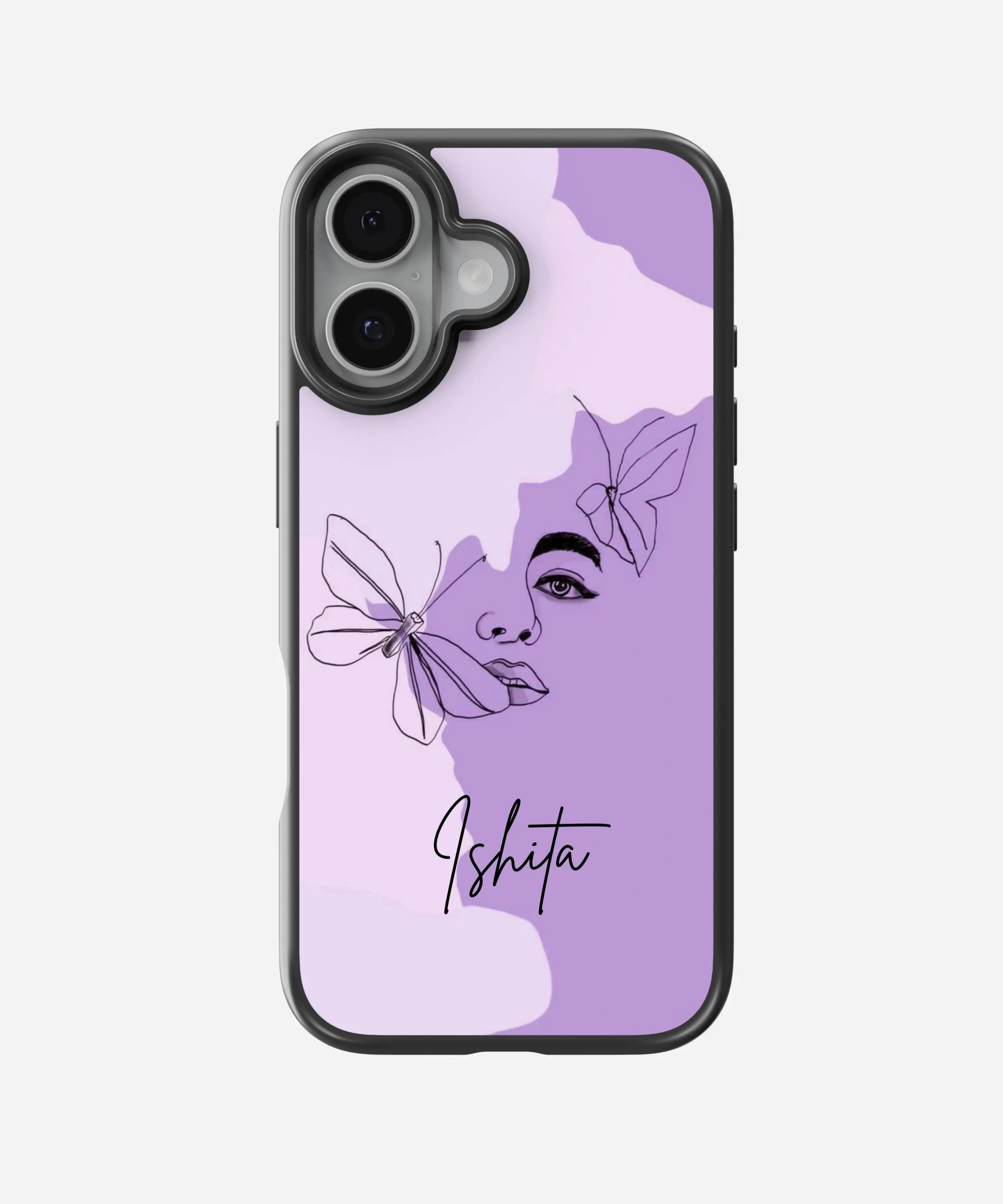 Butterfly Face Custom Name Hybrid Matte Case