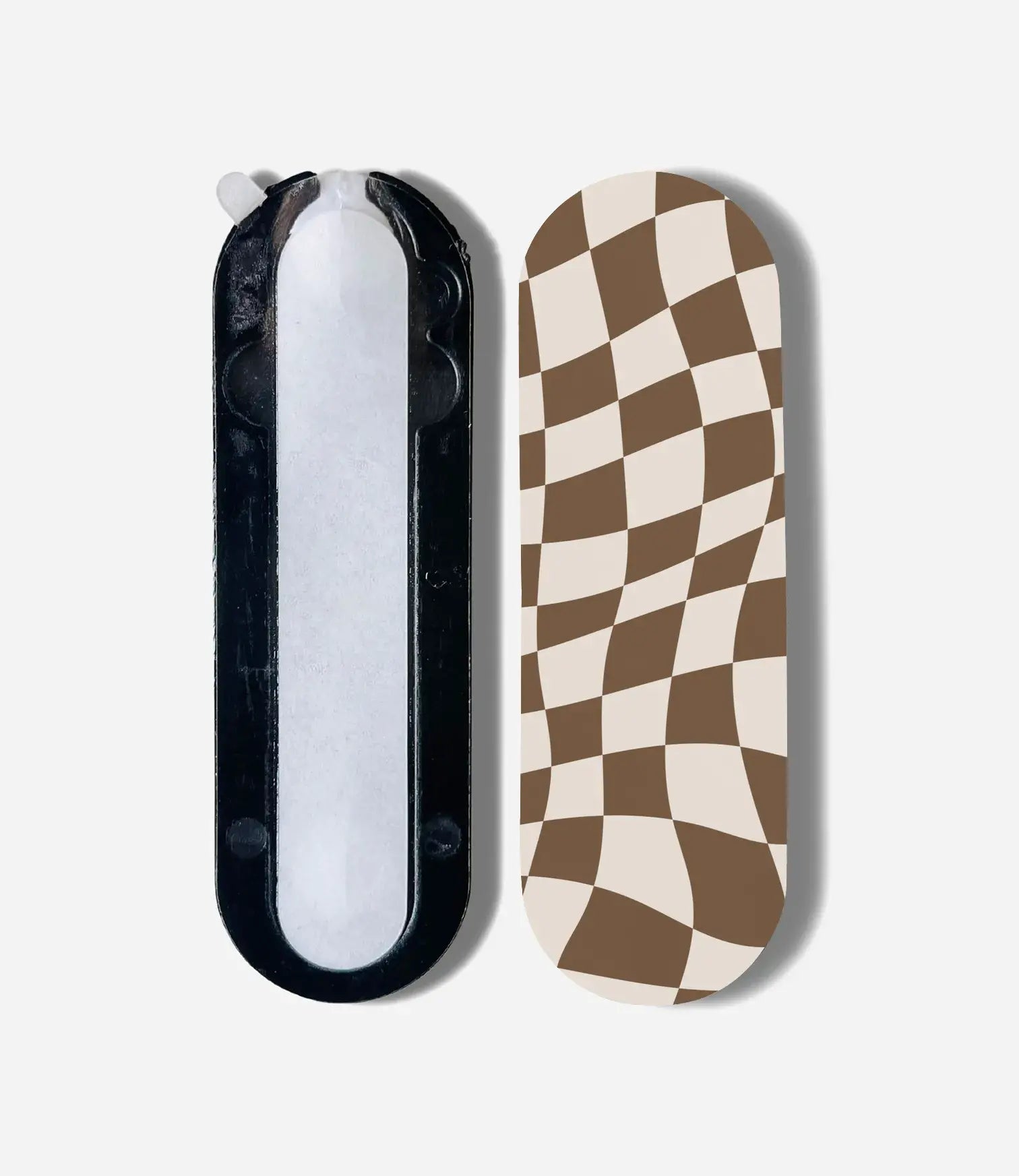 Coffee Brown Checkered Print Pop Slider