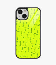 Load image into Gallery viewer, Neon Green Stroke Pattern Glass Case