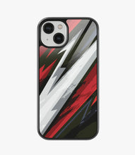 Load image into Gallery viewer, Abstract Red/Black Geometric Pattern Glass Case