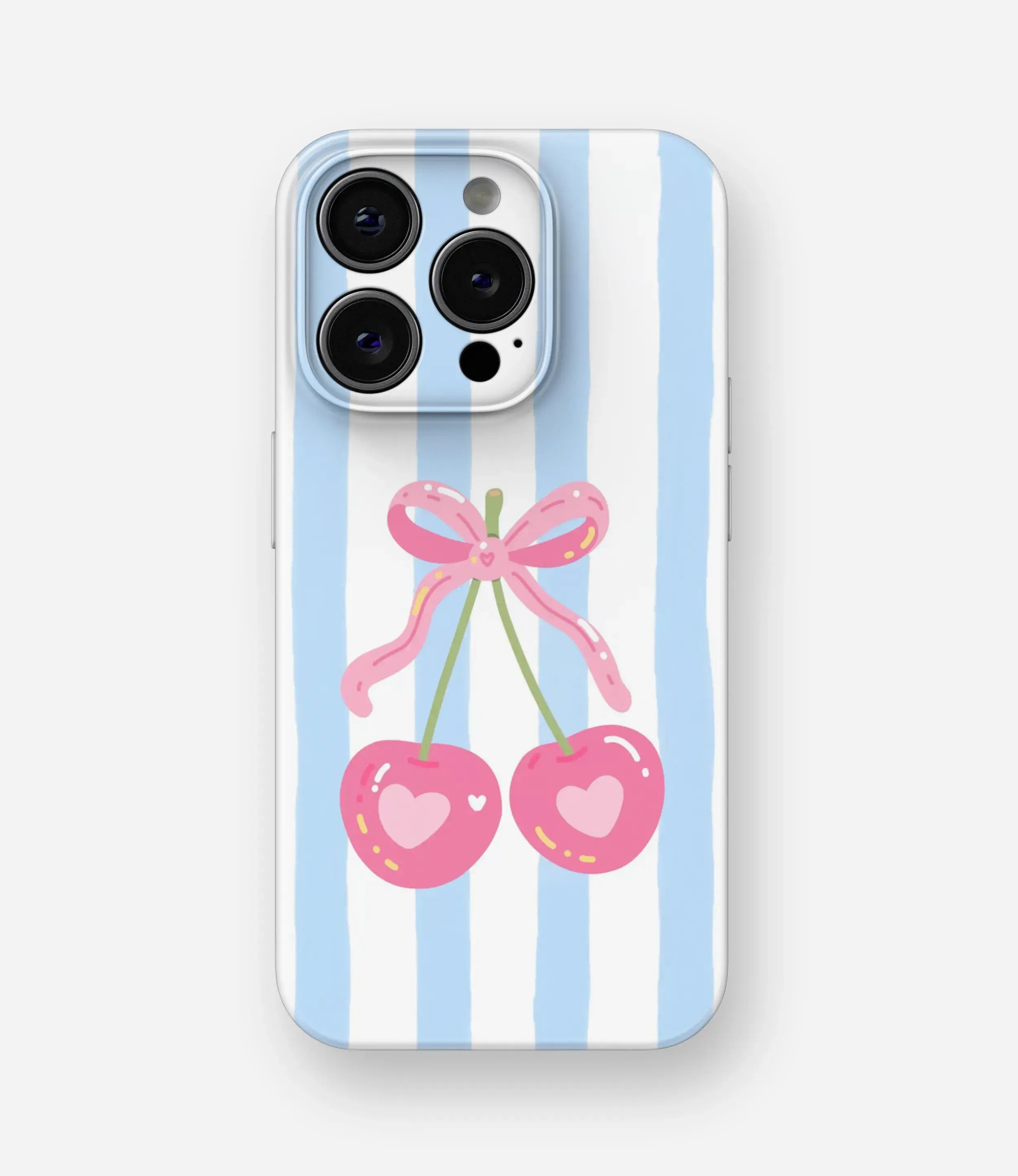 Cherry Heart Bow Glossy Hard Case
