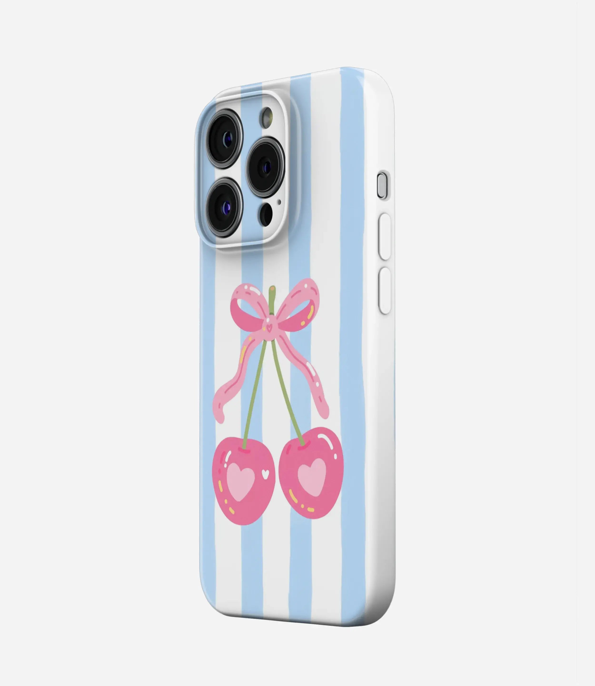 Cherry Heart Bow Glossy Hard Case