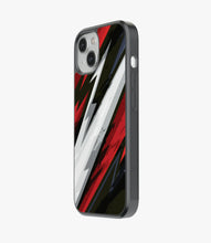 Load image into Gallery viewer, Abstract Red/Black Geometric Pattern Glass Case