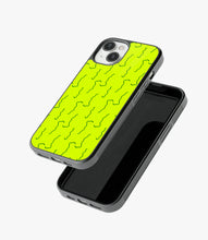 Load image into Gallery viewer, Neon Green Stroke Pattern Glass Case
