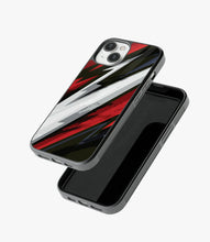 Load image into Gallery viewer, Abstract Red/Black Geometric Pattern Glass Case