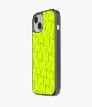 Load image into Gallery viewer, Neon Green Stroke Pattern Glass Case