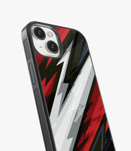 Load image into Gallery viewer, Abstract Red/Black Geometric Pattern Glass Case
