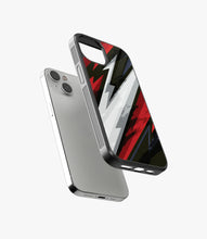 Load image into Gallery viewer, Abstract Red/Black Geometric Pattern Glass Case