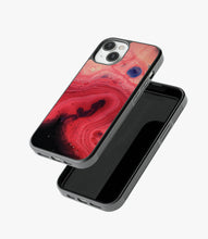 Load image into Gallery viewer, Vivid Burgundy Marble Glass Phone Case