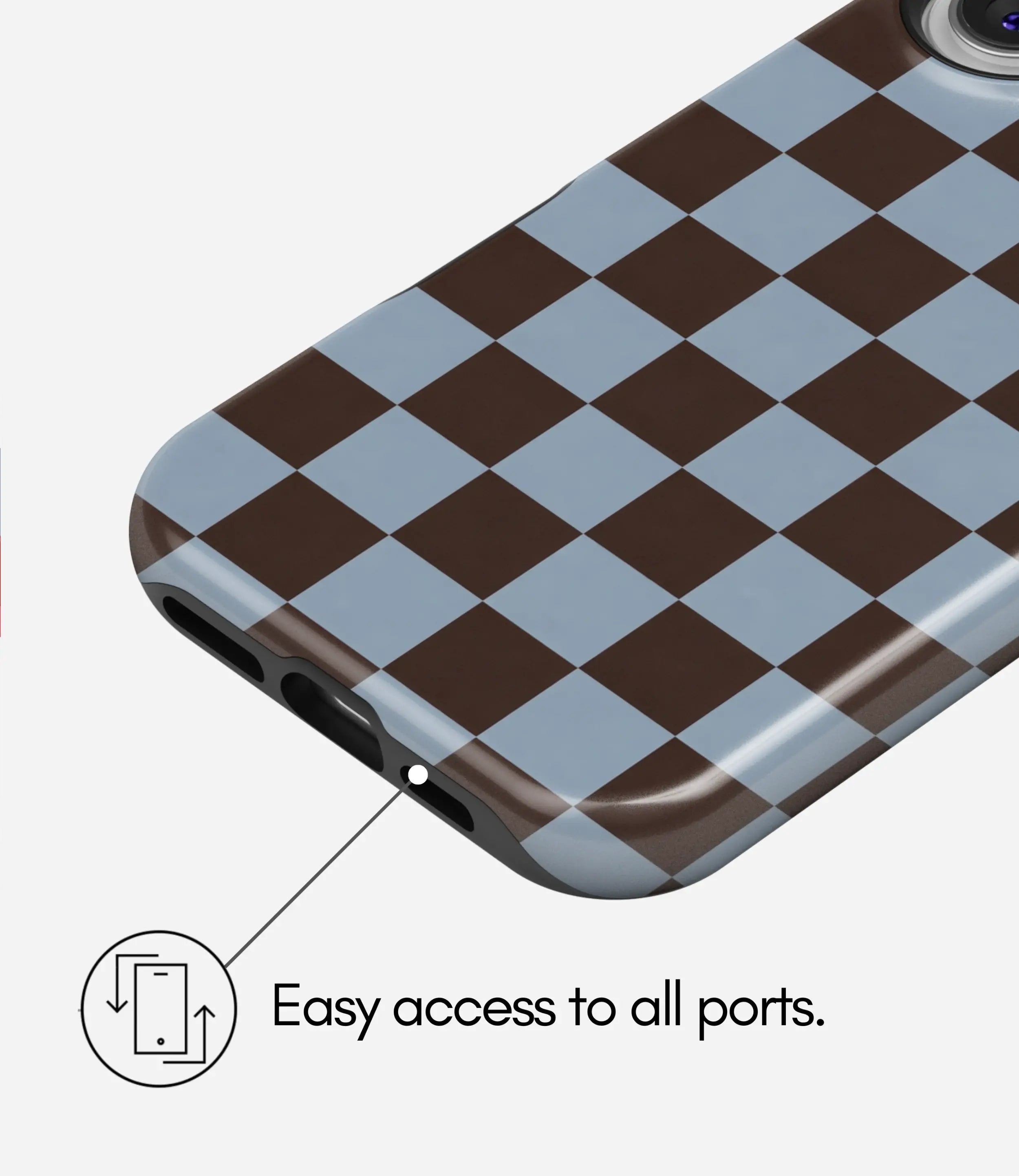 Mocha Sky Checker Glossy Armoured Case