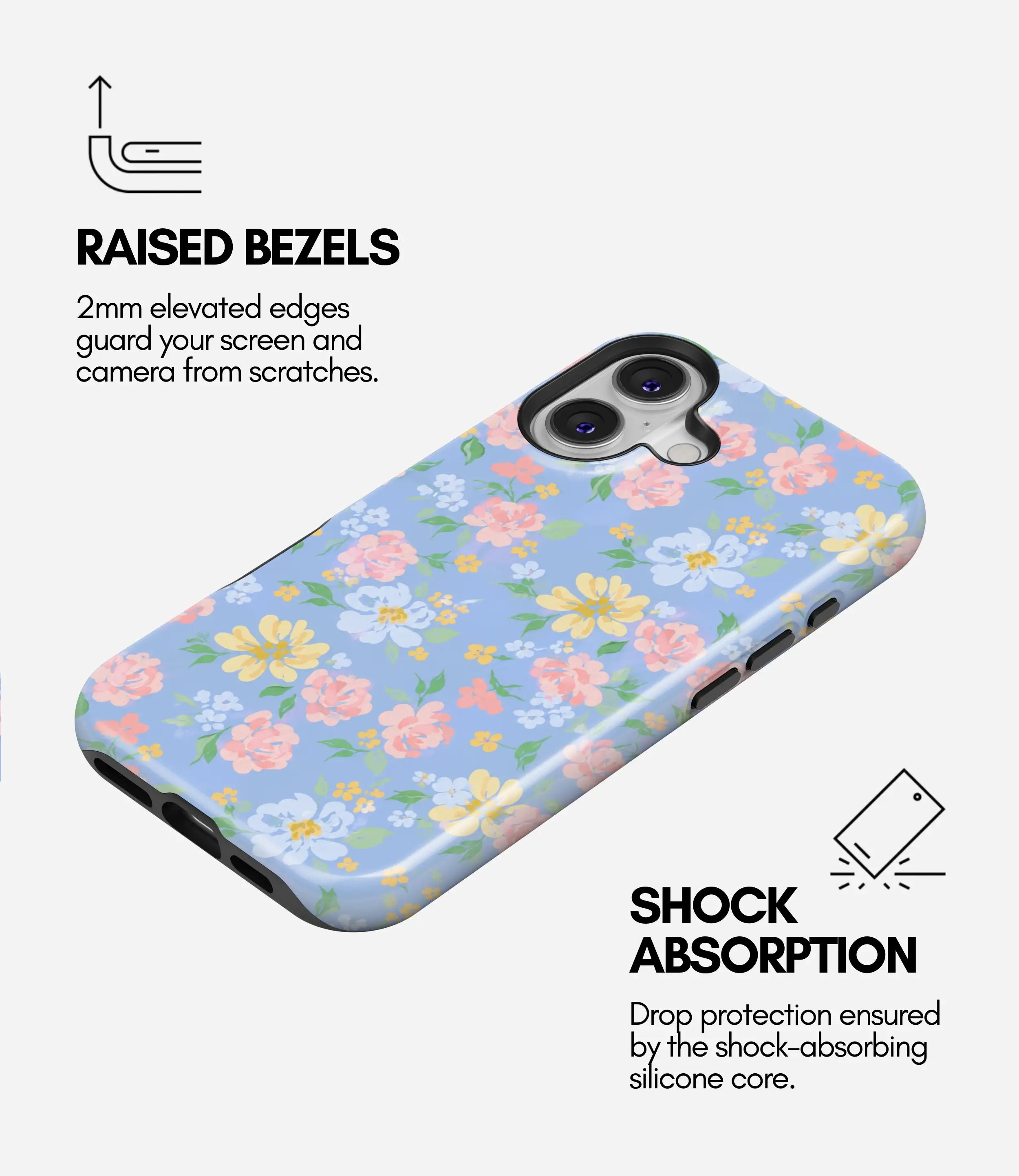Blue Bloom Garden Glossy Armoured Case