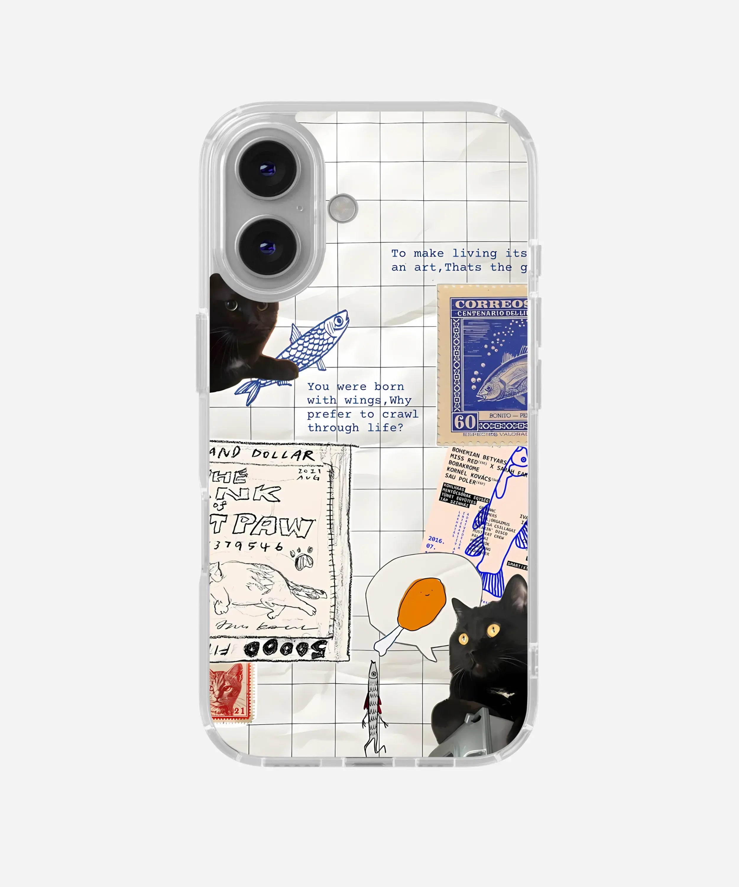 Grid Cat Silicone Case