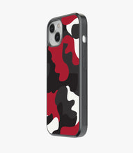 Load image into Gallery viewer, Red White & Black Camo Glass Case