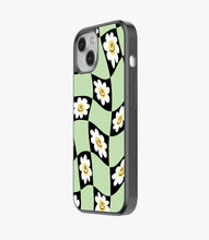 Load image into Gallery viewer, Daisy Black/Green Checkered Glass Case