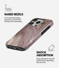 Load image into Gallery viewer, Dusty Rose Veins Glossy Armoured Case