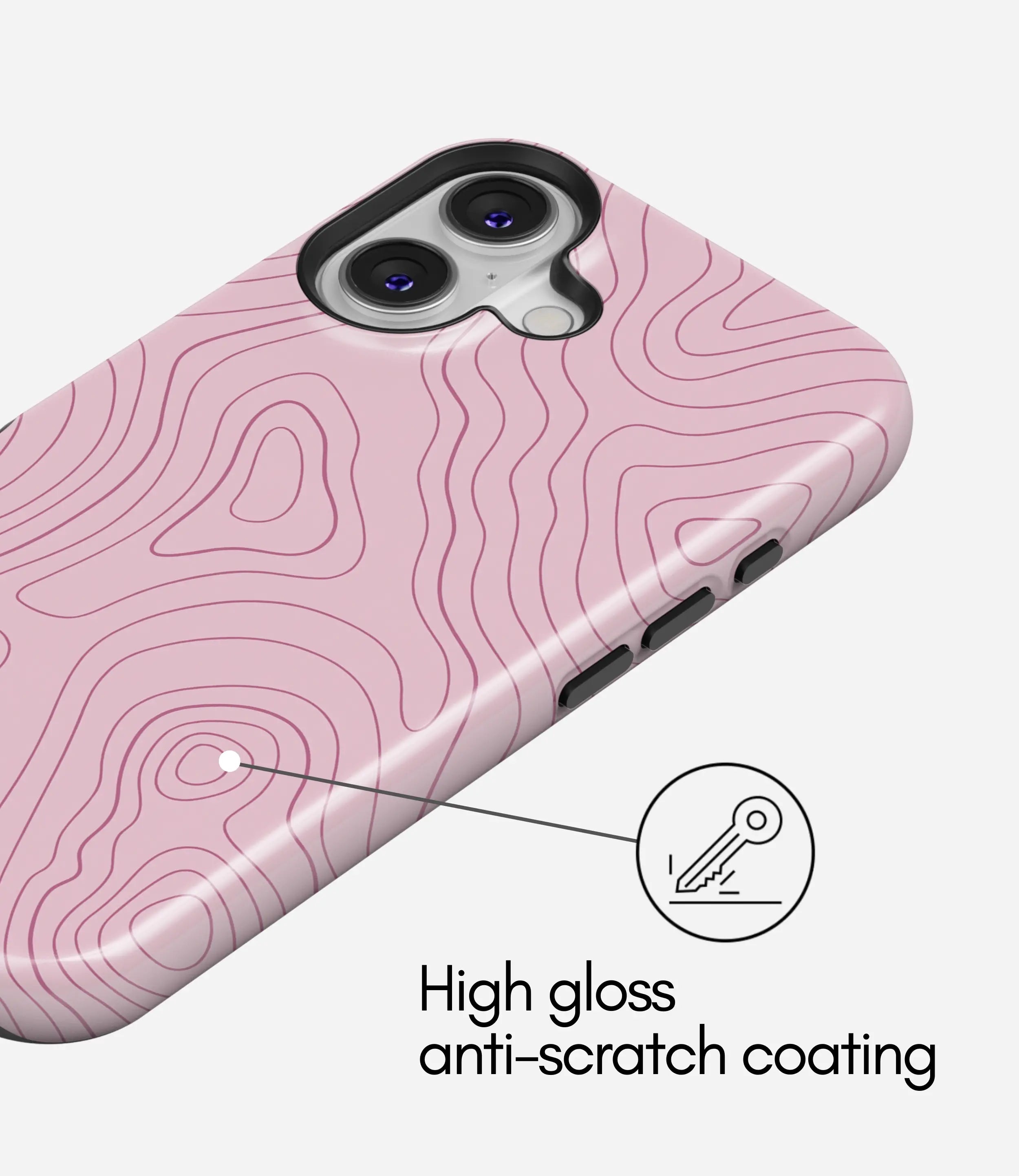 Blush Topo Lines Glossy Armoured Case